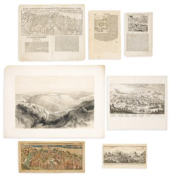 (JERUSALEM.) Group of 10 fifteenth-to-nineteenth-century views of the city.